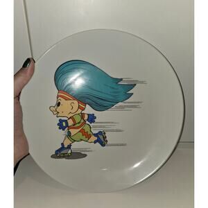 Vintage Rollerblading Troll doll decorative plate 1992